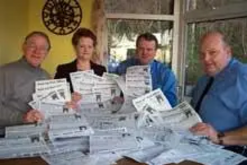 The Hawkinge Lib Dem team with a huge pile of petitions