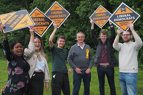 Paul with supporters