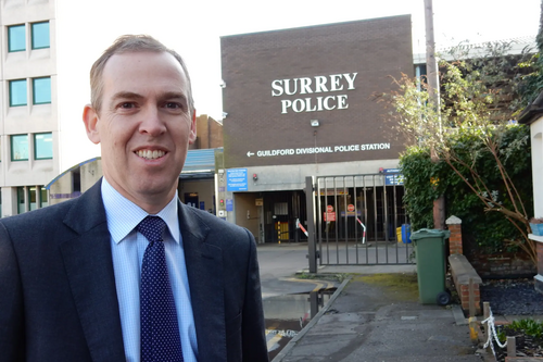 Paul Kennedy outside Guildford Police Station