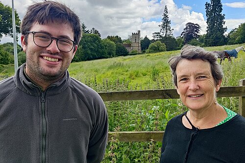 Parliamentary candidate Ruth Brown with Watton-at-Stone Councillor Joe Thomas 