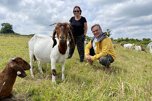 Mark Wooding at the goat farm