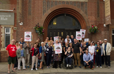 Activists gathering outside Lutteral Hall