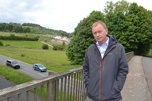 Tim by the bridge on Brigsteer Road