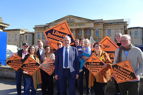 The Reading Liberal Democrats with party leader Sir Ed Davey