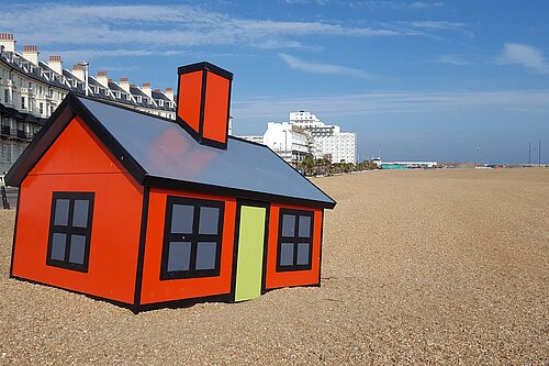 Folkestone Triennial art5work (small house on beach)