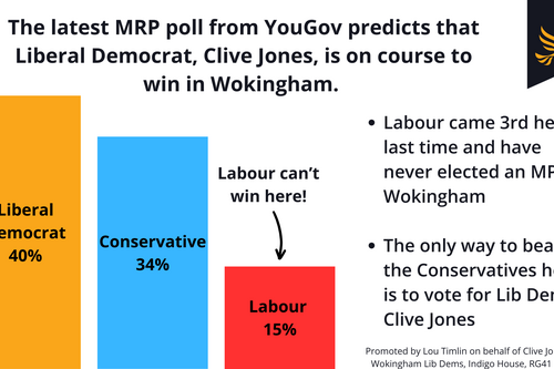 Bar chart showing LDs winning and Labour in distant 3rd place