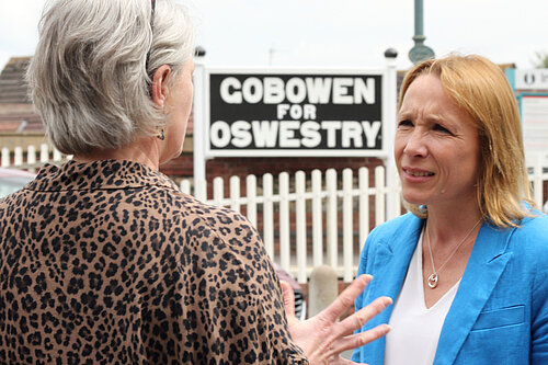 Helen hears from a resident outside Gobowen Station