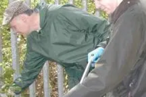 Stephen with Tom Smith-Hughes clearing litter during CBC litter drive