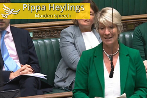 Pippa Heylings MP makes her maiden speech in parliament 26th July 2024